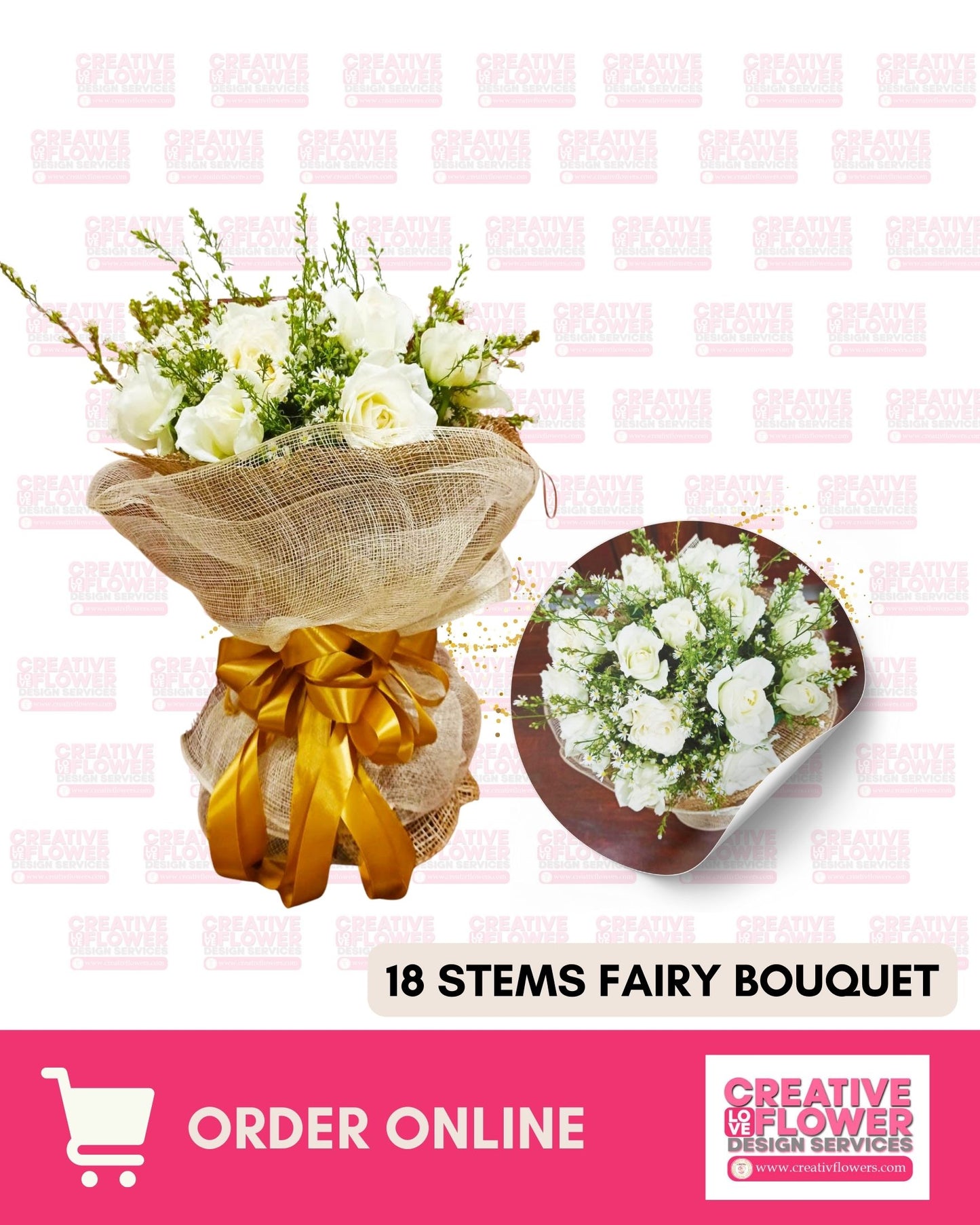 18 Stems Fairy white