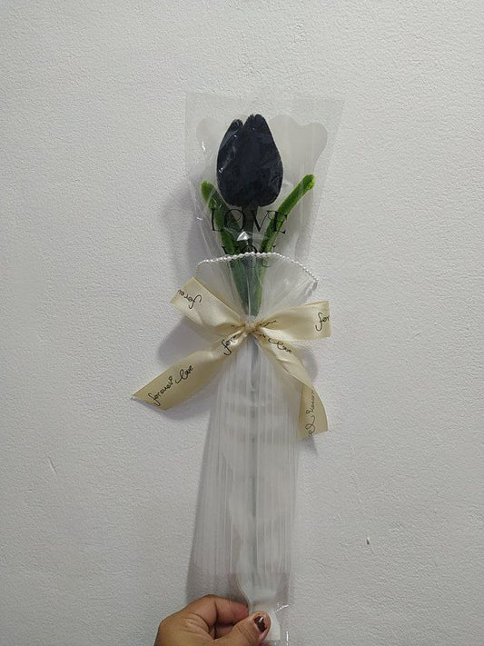 Handmade - Black Single Tulips