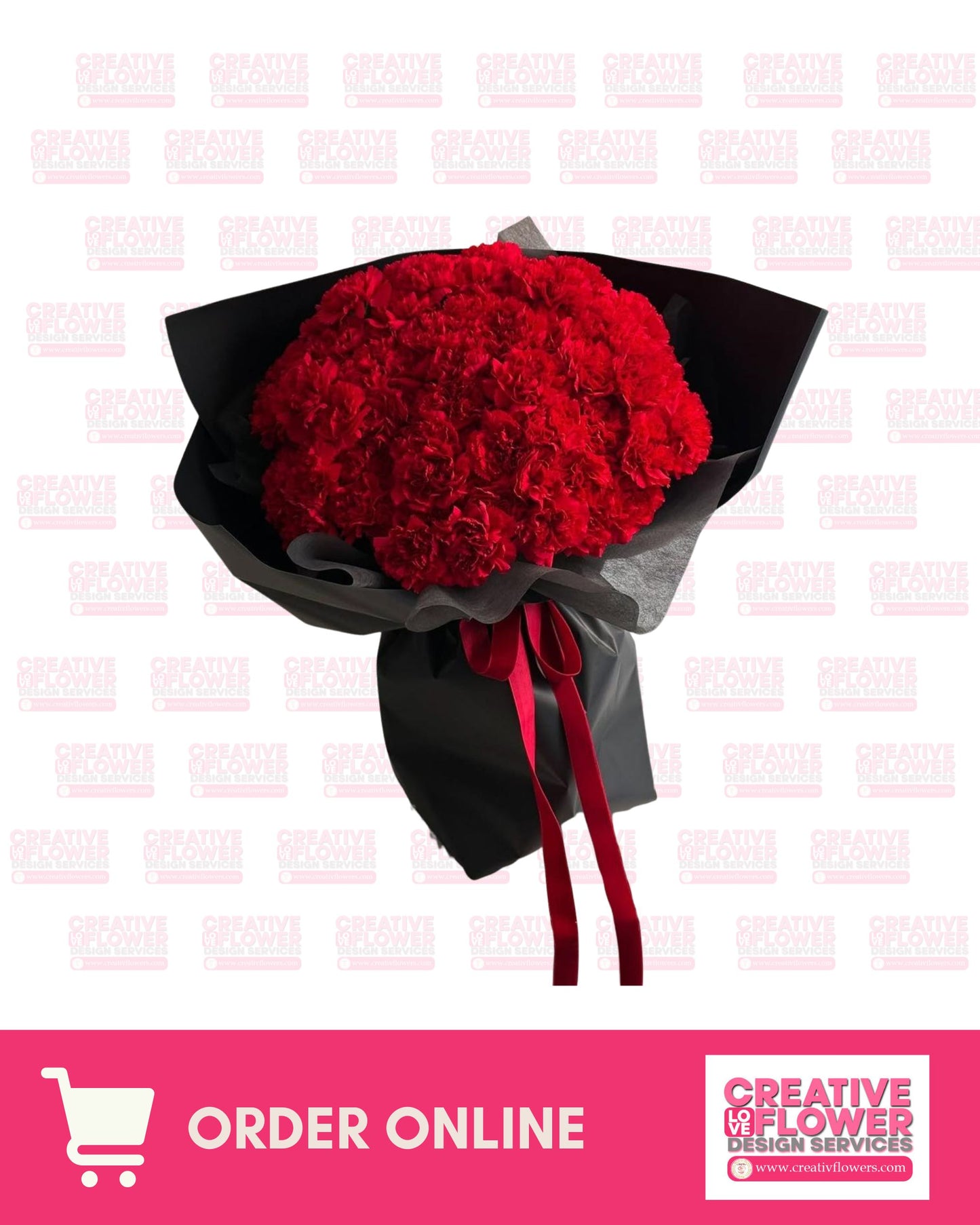 Carnation - 40 on red