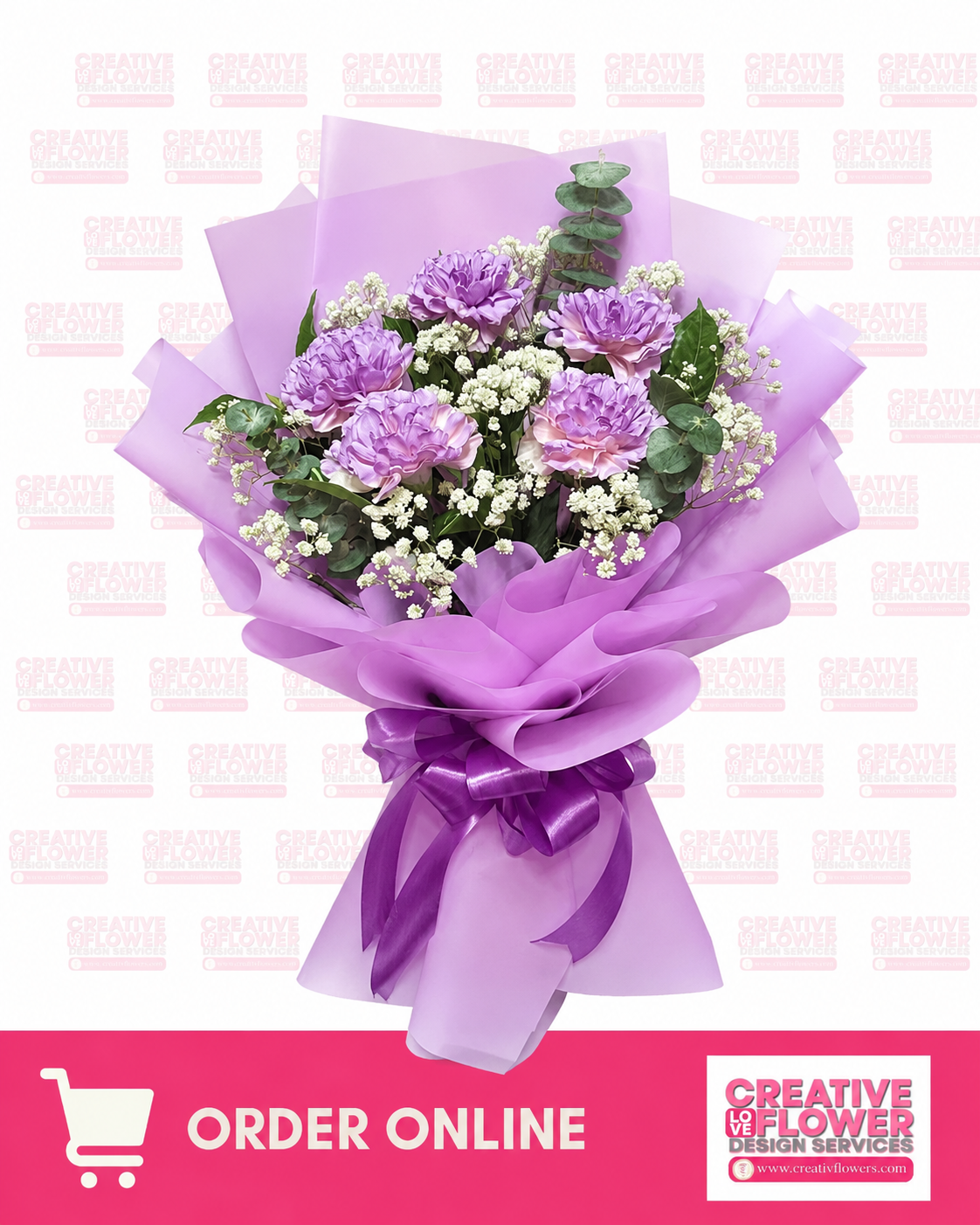 Carnation - 6 purple-let