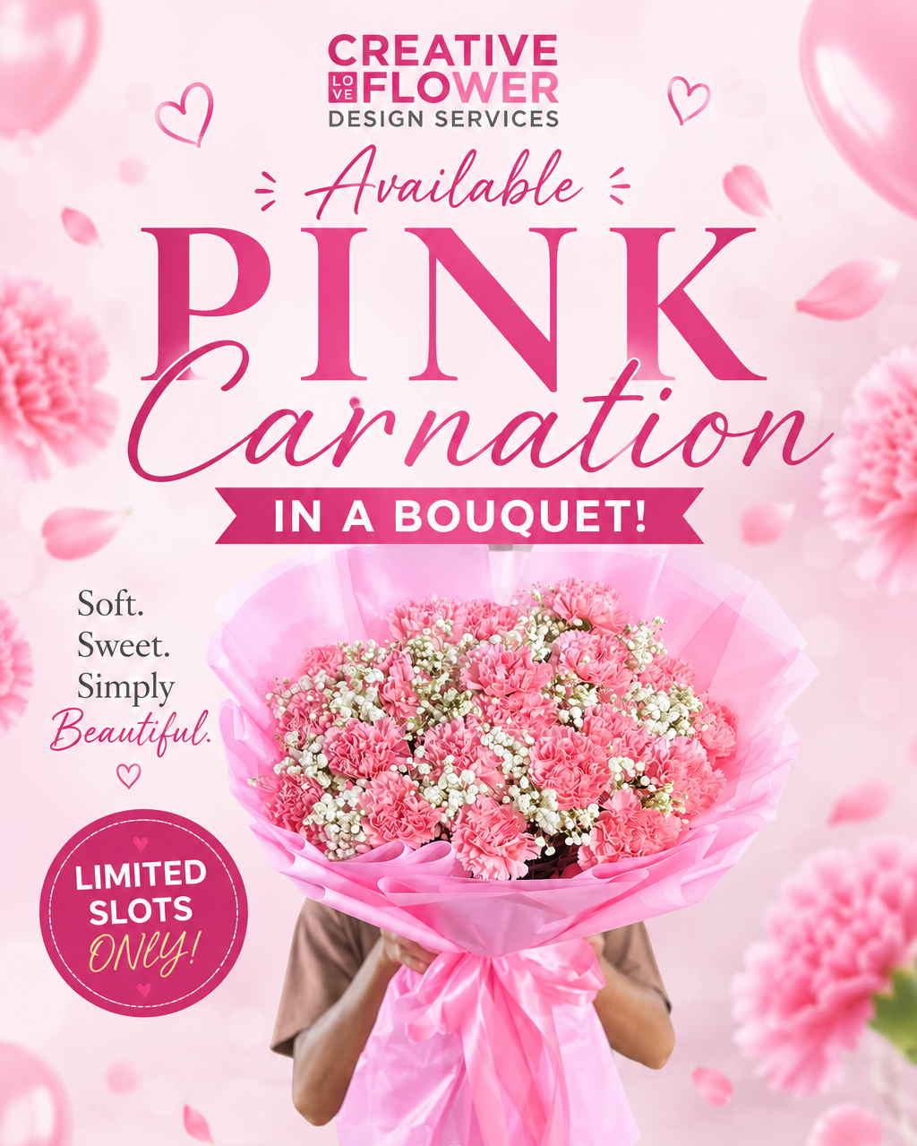 Carnations - 20 blush on you