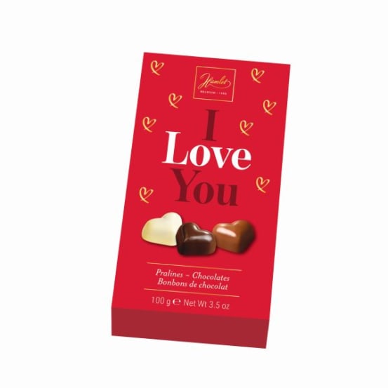 I love you hearts Belgian chocolates hazelnut 100 g