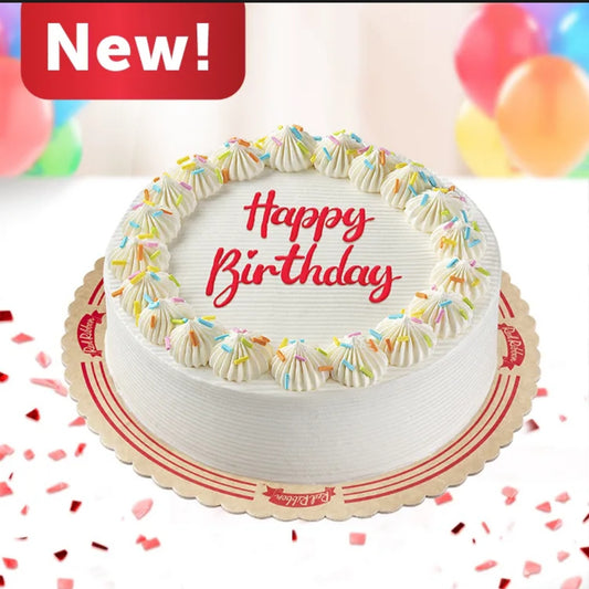 Vanilla Sprinkles Dedication Cake - JR Size