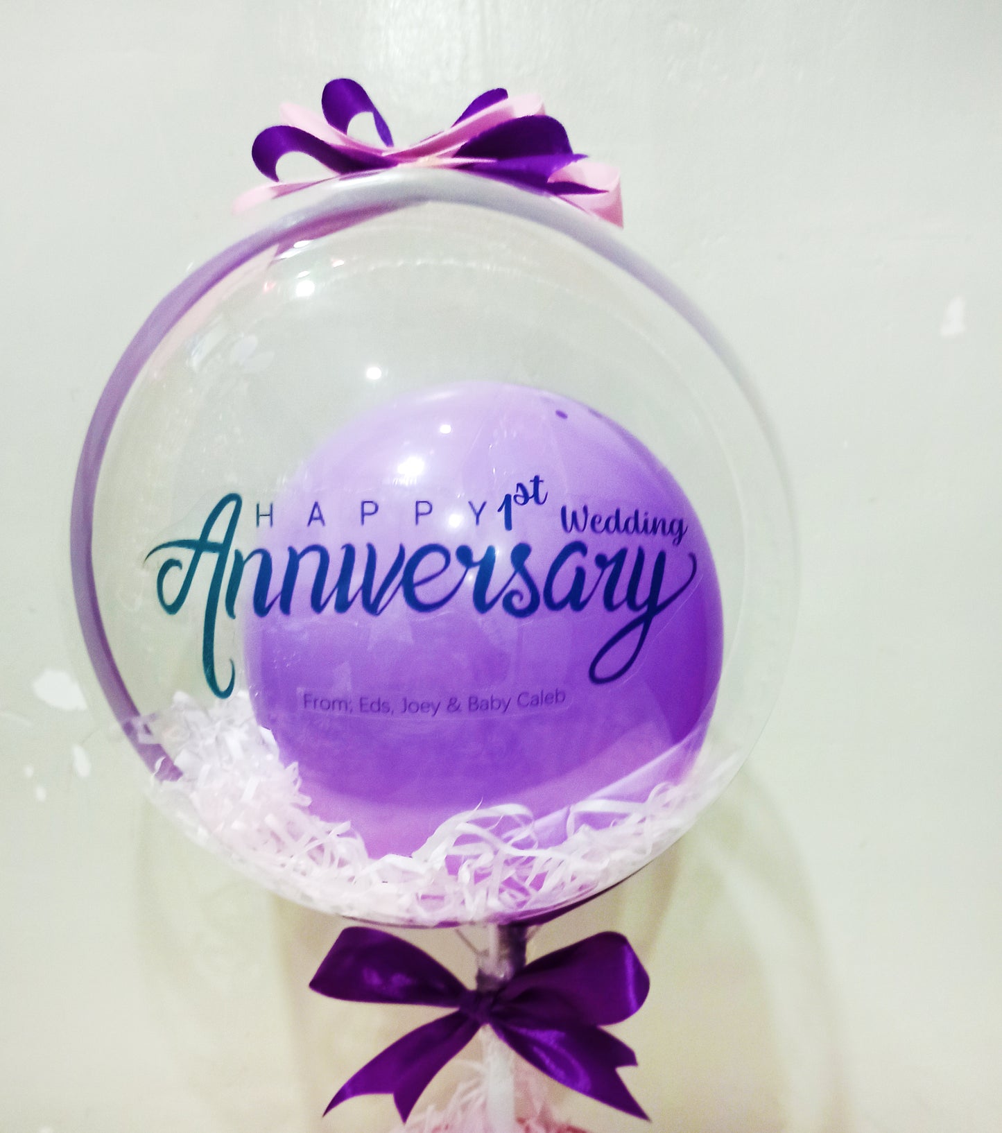 Bobo Transparent Balloon - Purple Center Balloon