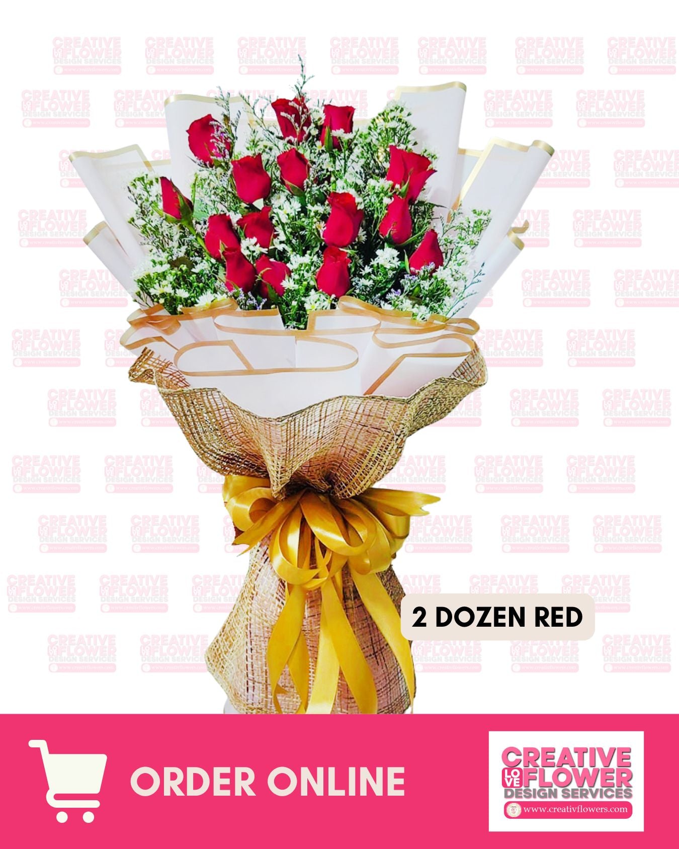 2 dozen - Red Minimalist