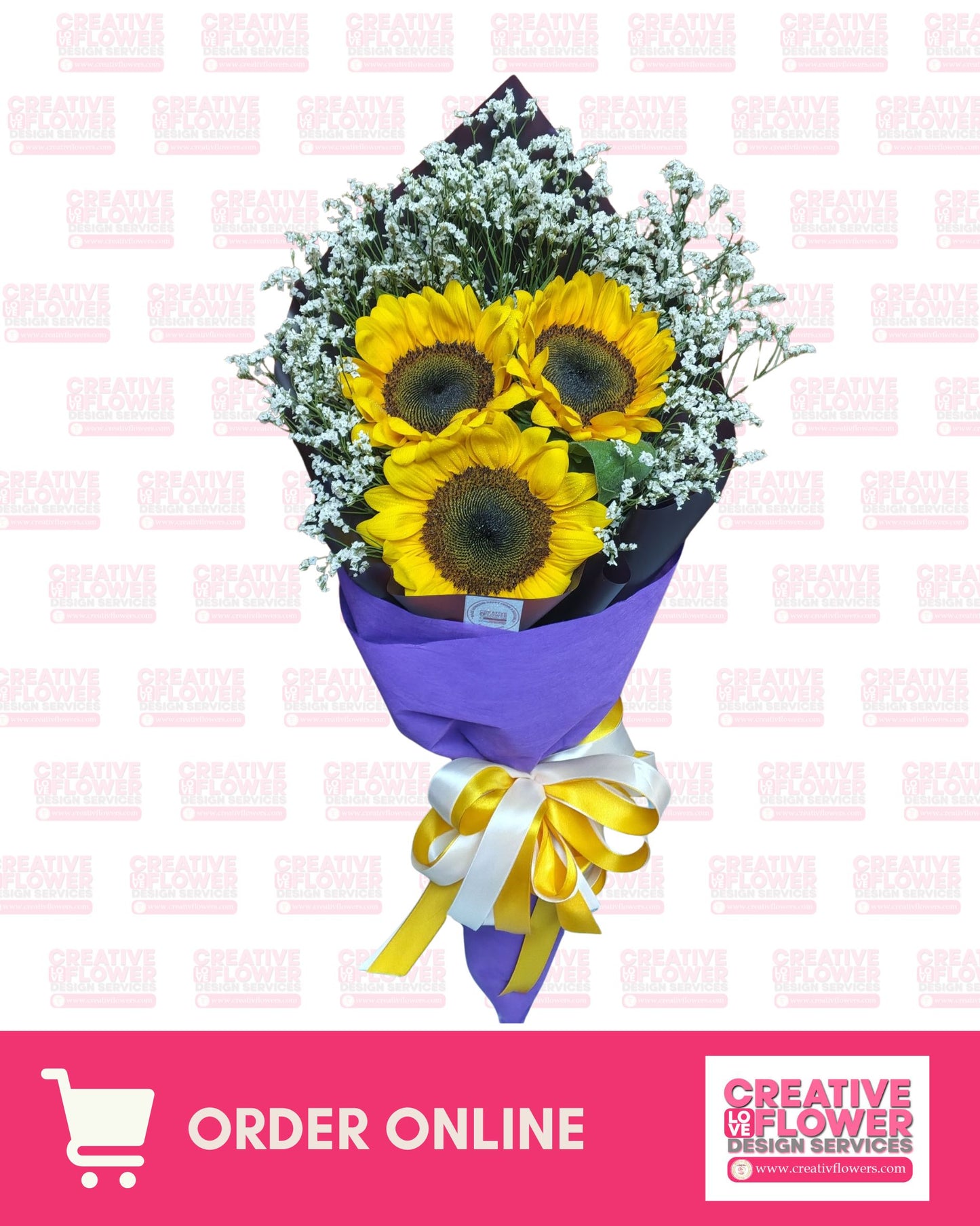 Sunflower - Dress in Purple (3 stems)