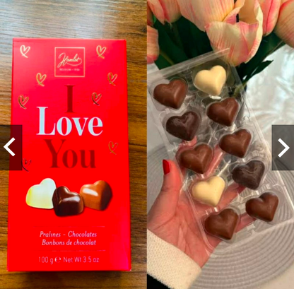 I love you hearts Belgian chocolates hazelnut 100 g