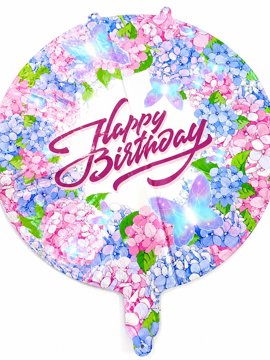 Happy Birthday Flower Foil Balloon