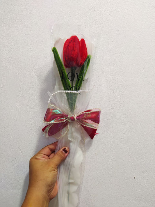 Handmade - Red Single Tulips
