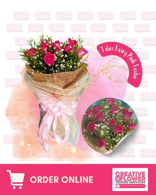 1 dozen - Fairy Fusha Pink