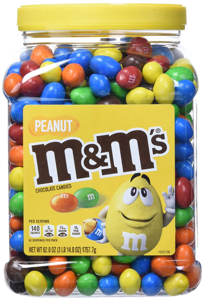 M&M'S Peanut Milk Chocolate Candy Bulk Jar (62 Oz.)
