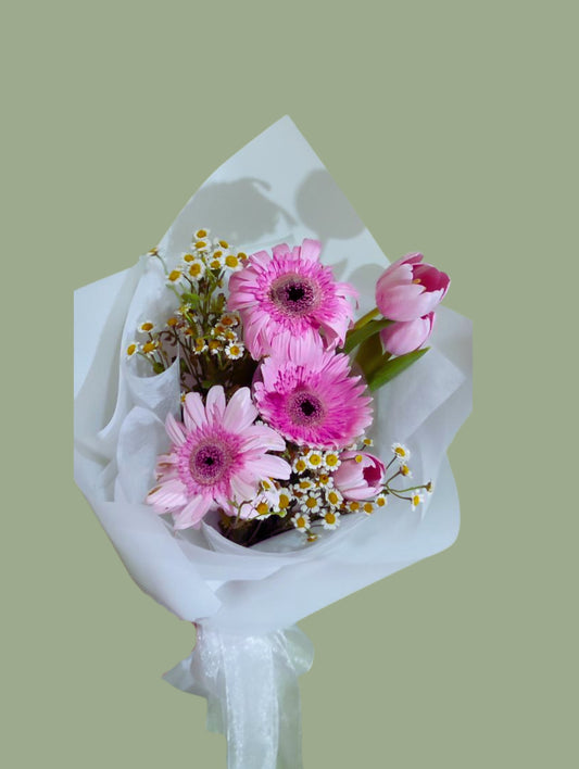 Petal Harmony – Tulip & Gerbera Bouquet