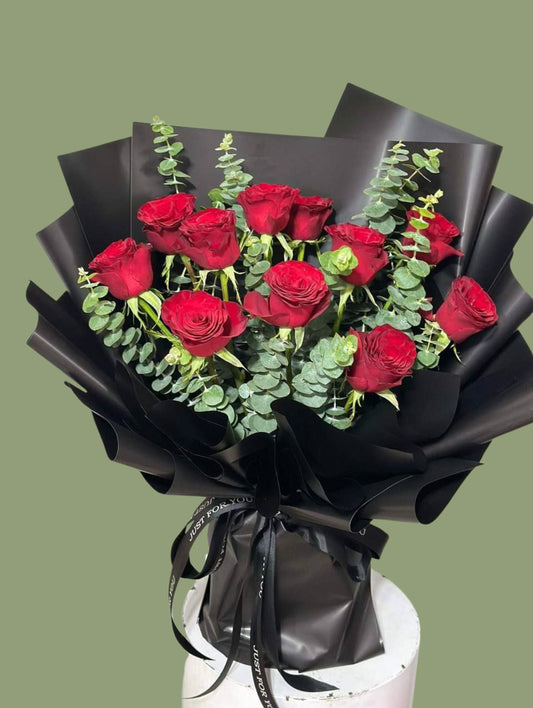 Luxe Love – Imported Red Rose Bouquet