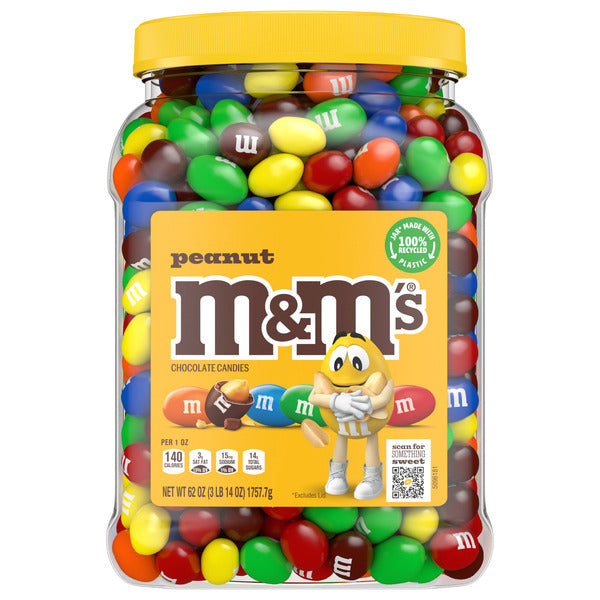M&M'S Peanut Milk Chocolate Candy Bulk Jar (62 Oz.)