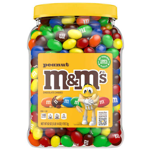 M&M'S Peanut Milk Chocolate Candy Bulk Jar (62 Oz.)