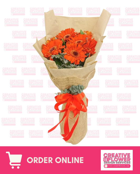 Daisy - Sunny Six Orange Daisies