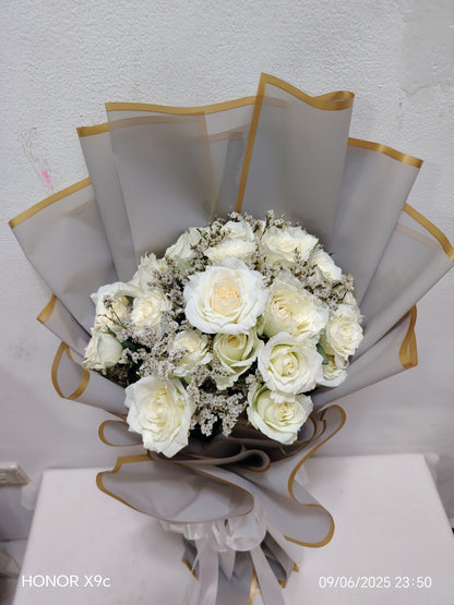 2 dozen White Roses - Dream Babe