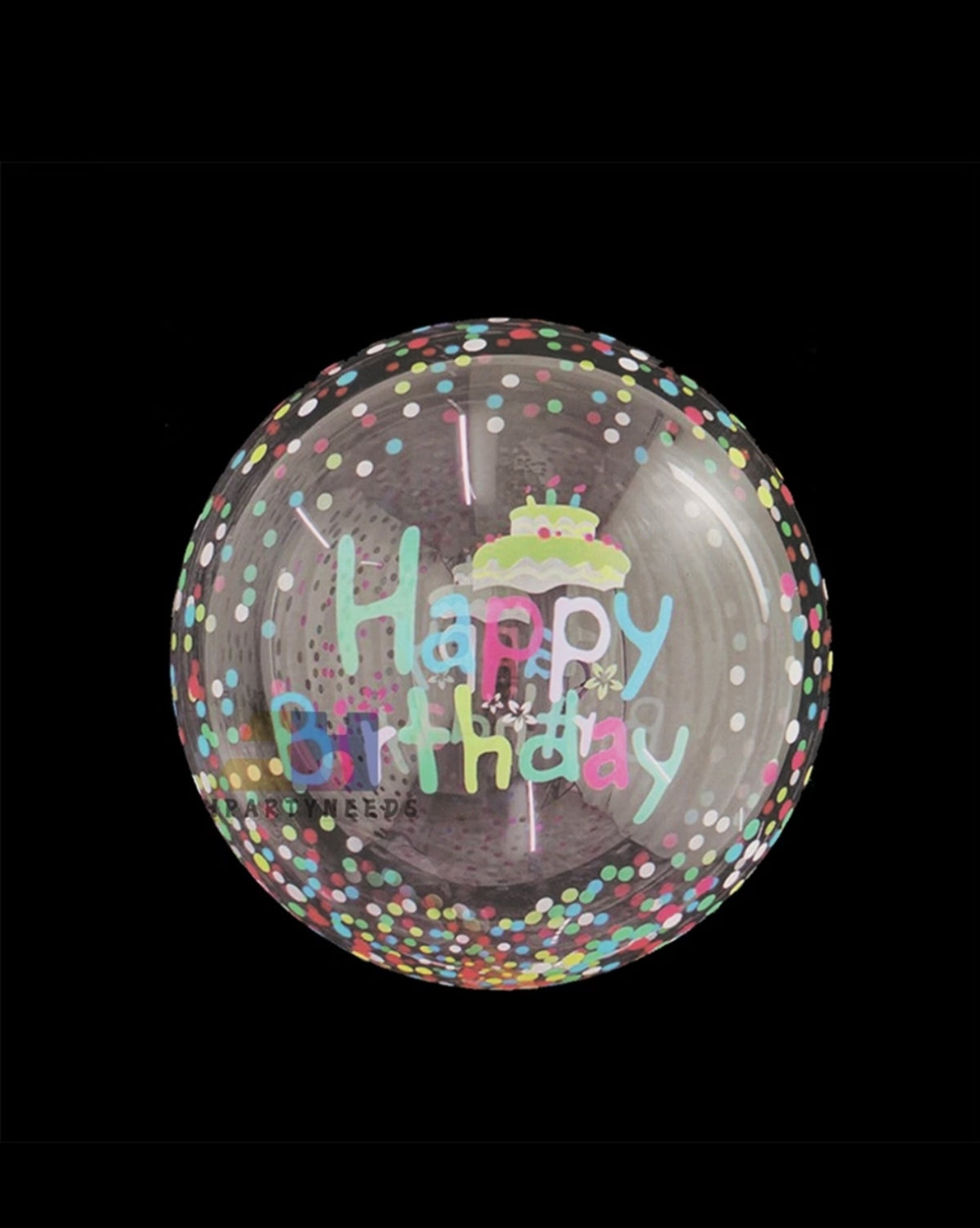 Transparent bday printed balloon 12 inch
