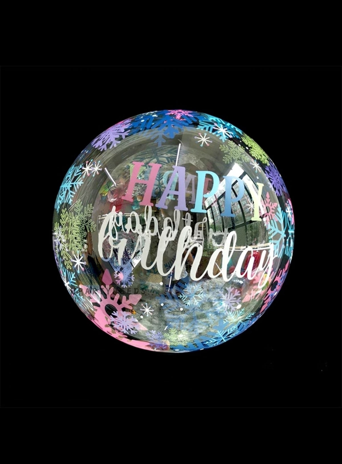 Transparent Bday balloon printed 12 inch