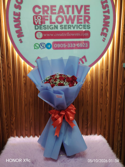 1  dozen - Red Roses -  purple love yours