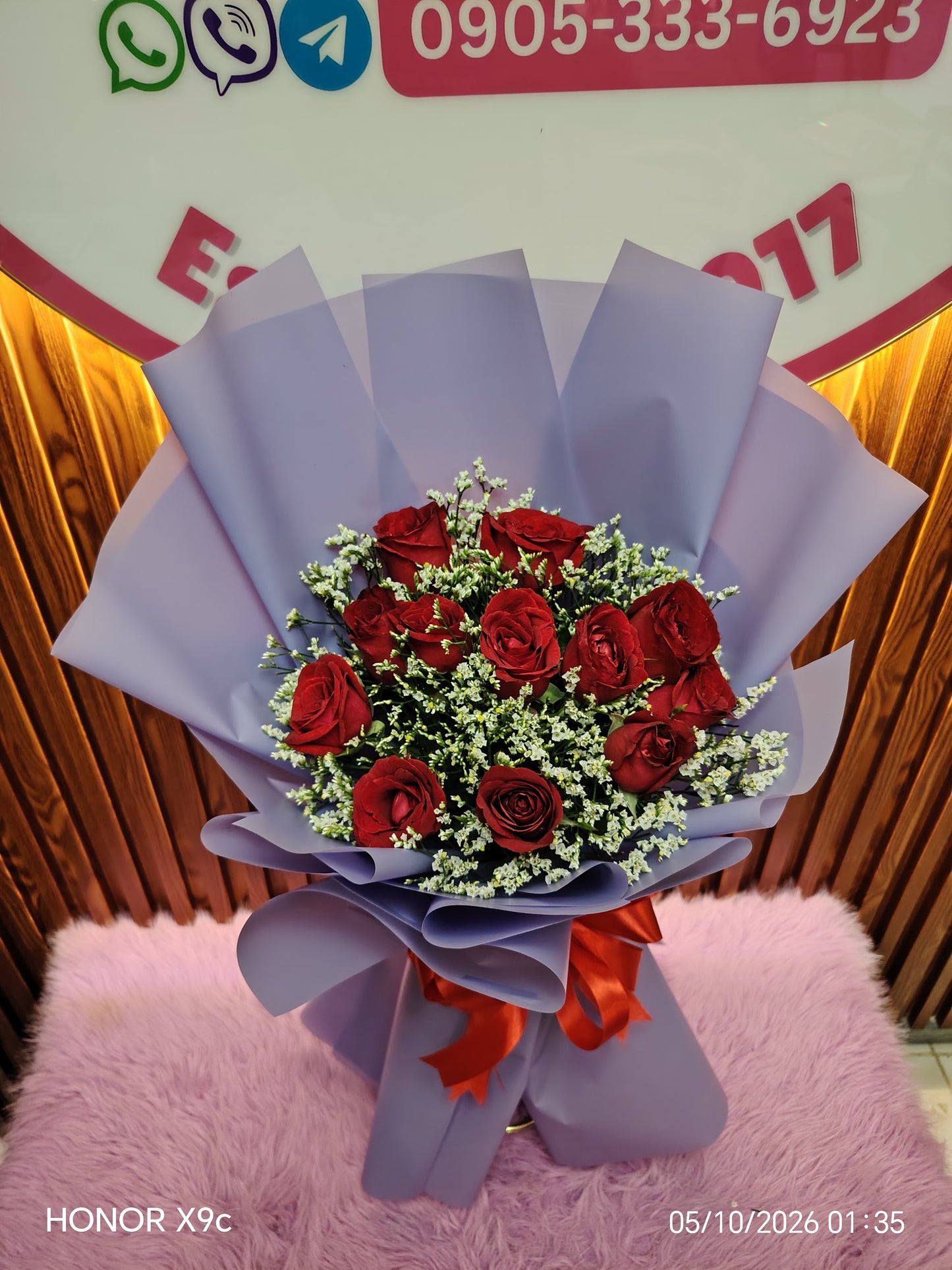 1  dozen - Red Roses -  purple love yours