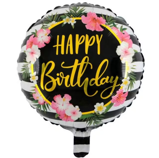 18 inches HBD Floral Foil Balloon