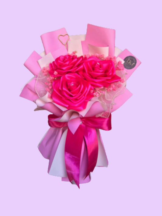 Satin Bliss Bouquet-3 flowers