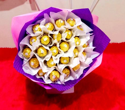 Chocolate Bouquet - Sweet pink purple Ferrero