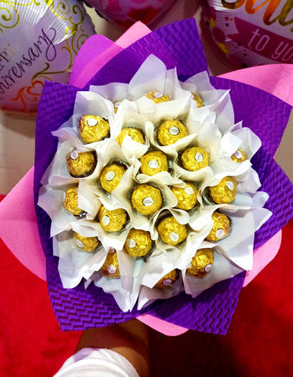 Chocolate Bouquet - Sweet pink purple Ferrero