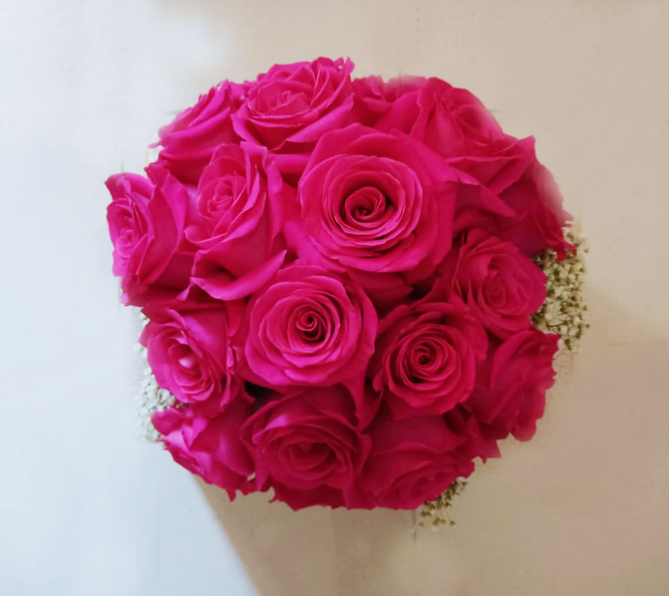 Bridal - Imported Fuschia Pink Ecuadorian Roses - Bridal Bouquet