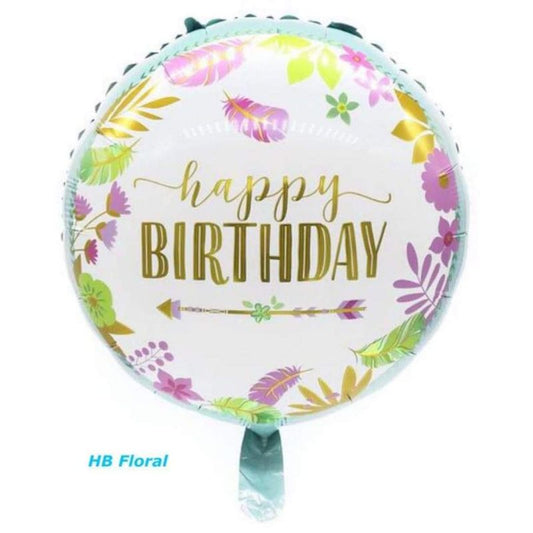 Balloon - Floral Happy Birthday Foil balloon